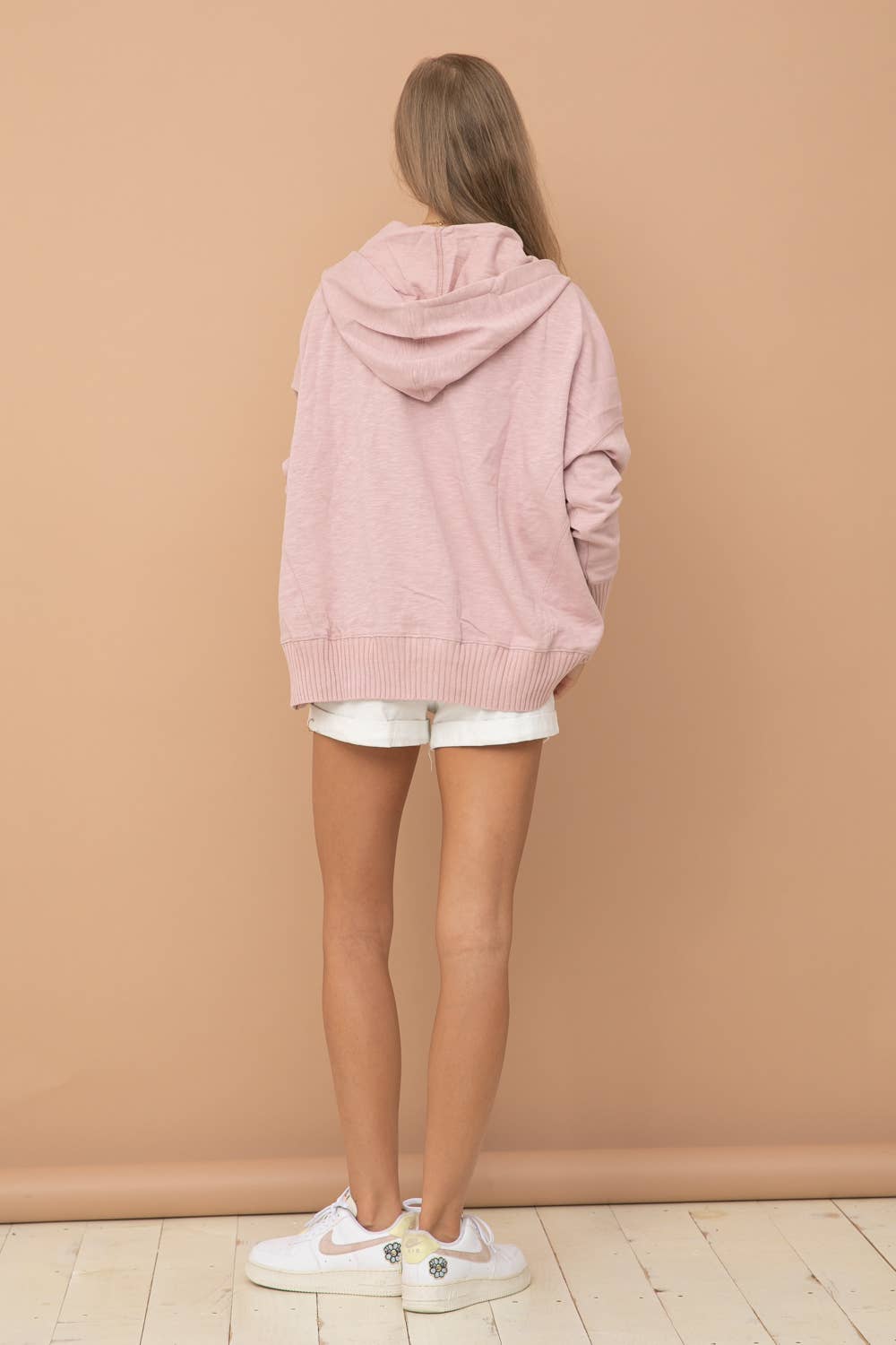 Oversized Snap Up Hooded Pullover