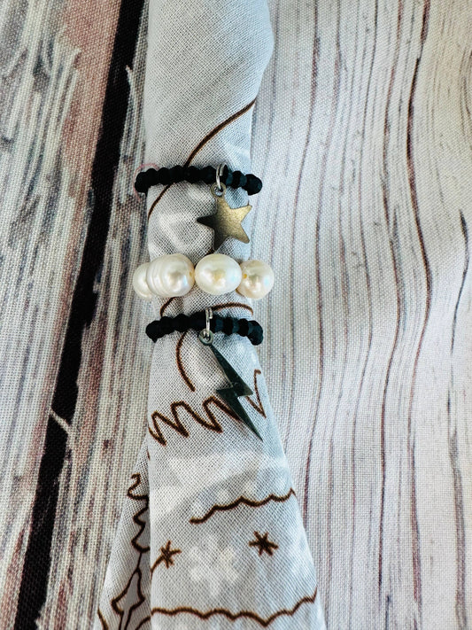Ivory Pearl Stretch Bandana Charm