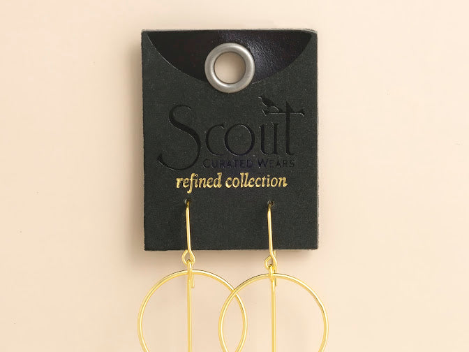 Refined Glass Drop Earrings - Smoke/Gold
