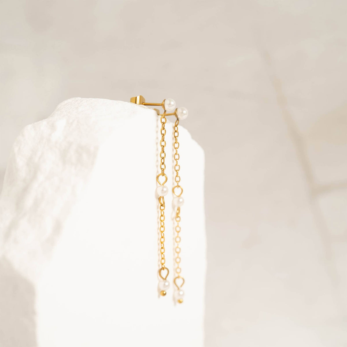 Pearl Chain Dangle Earrings