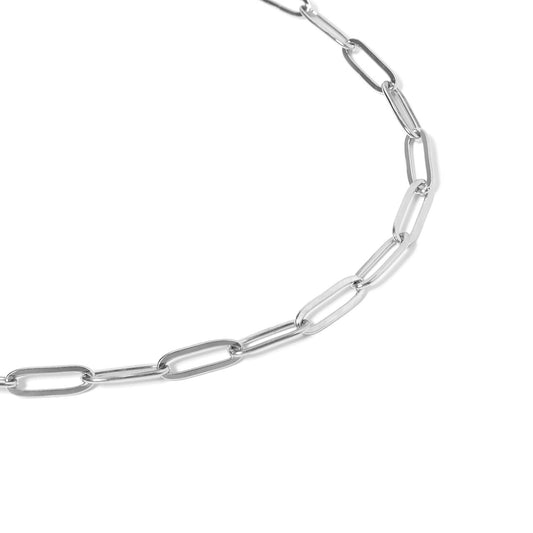 Stainless Steel Paperclip Chain Necklace: 14+02” / 4mm