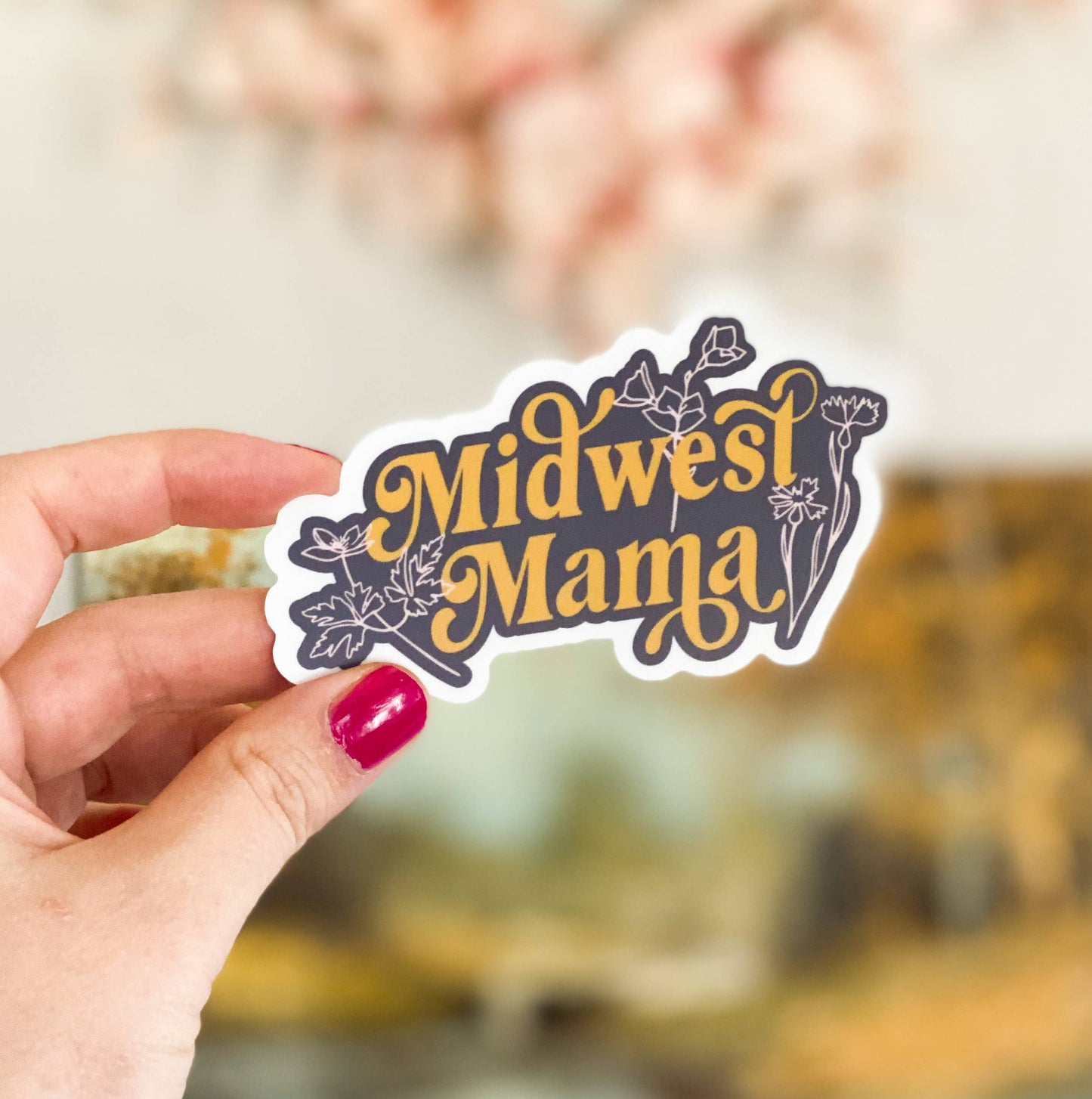 Midwest Mama Floral Vinyl Sticker