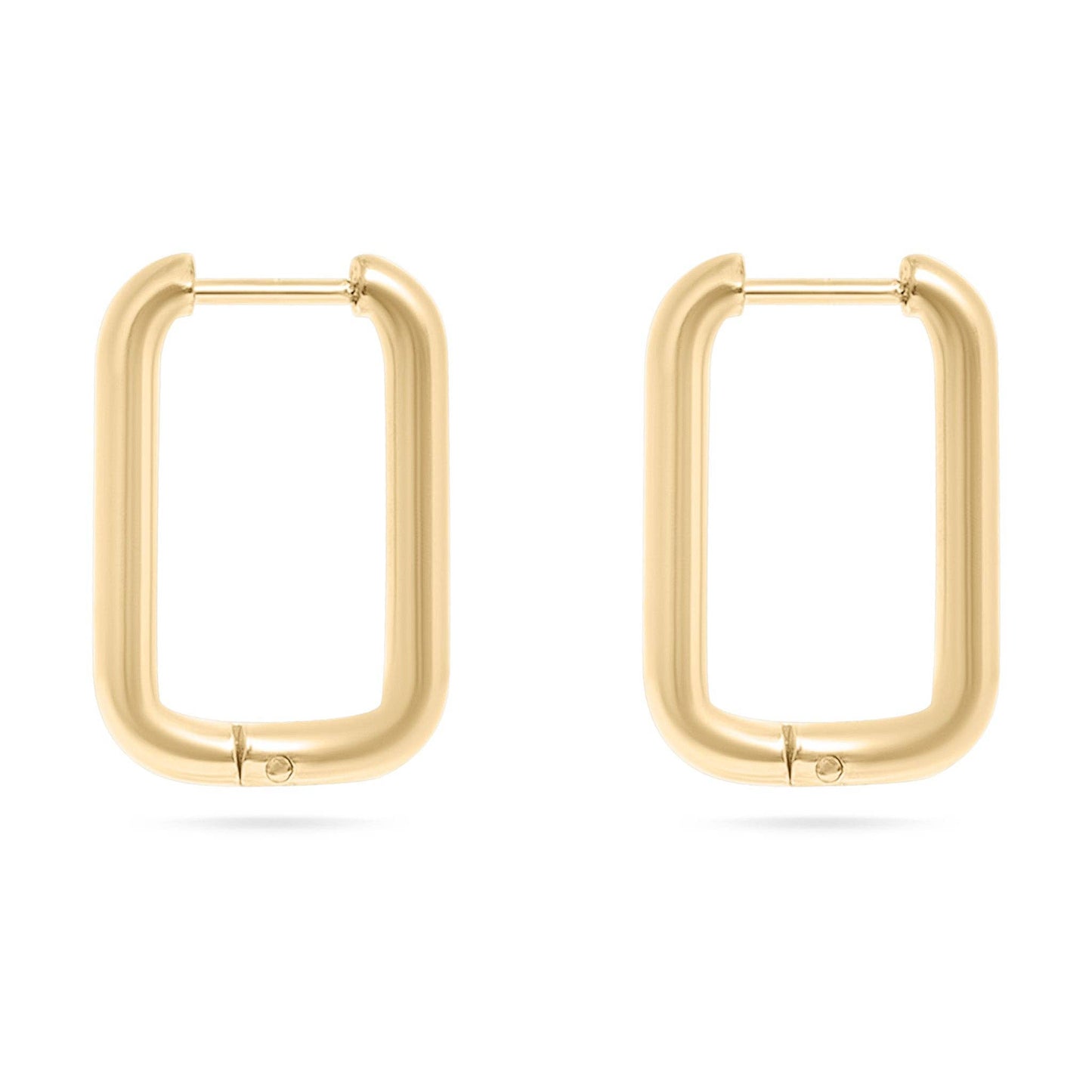 Rounded Rectangle Huggie Earring