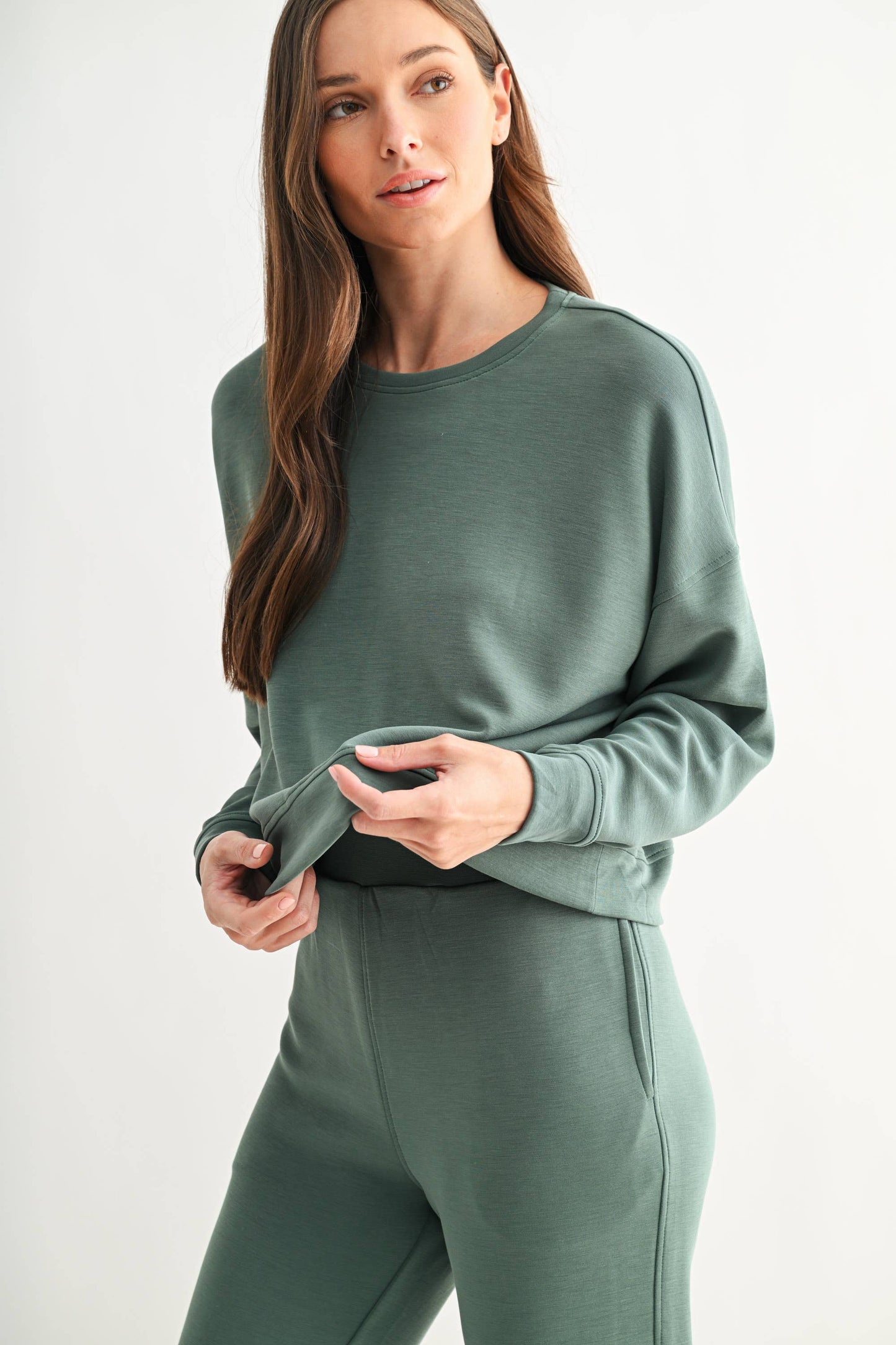 Laguna Dropped Shoulder Sweatshirt: Eldergreen