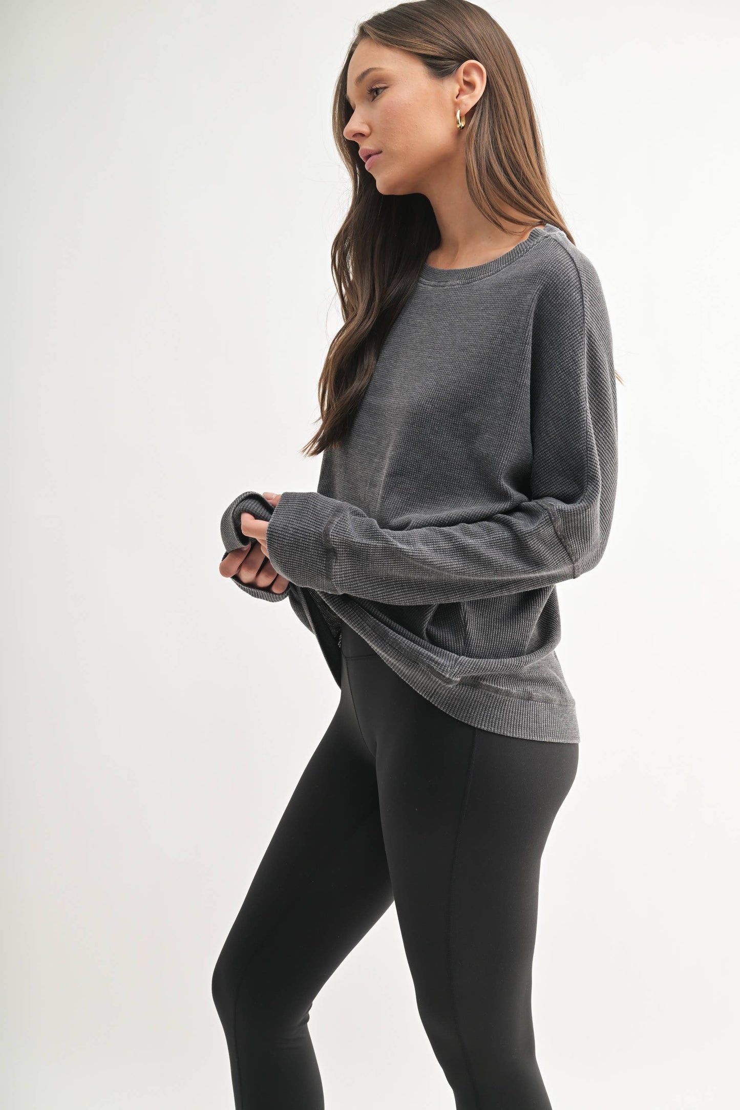 Waffle Ribbed Pullover