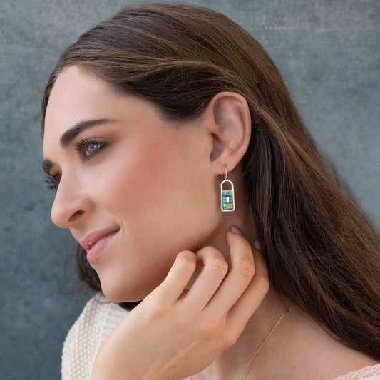 Good Karma Miyuki Frame Earring - Marine/Silver