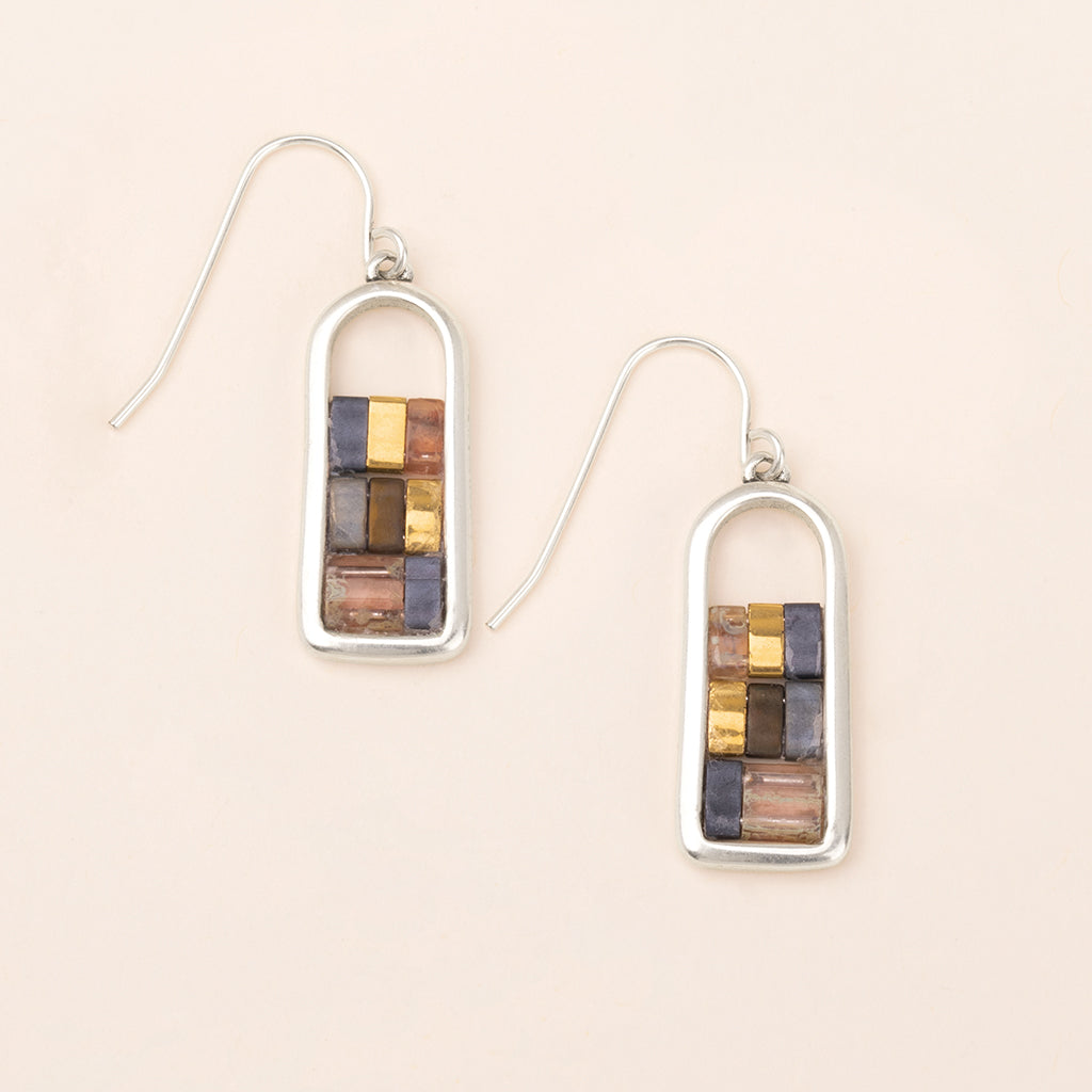 Good Karma Miyuki Earring - Gunmetal/Silver