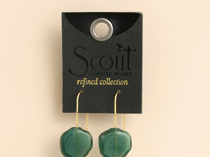 Refined Glass Organic Threader - Teal/Gold
