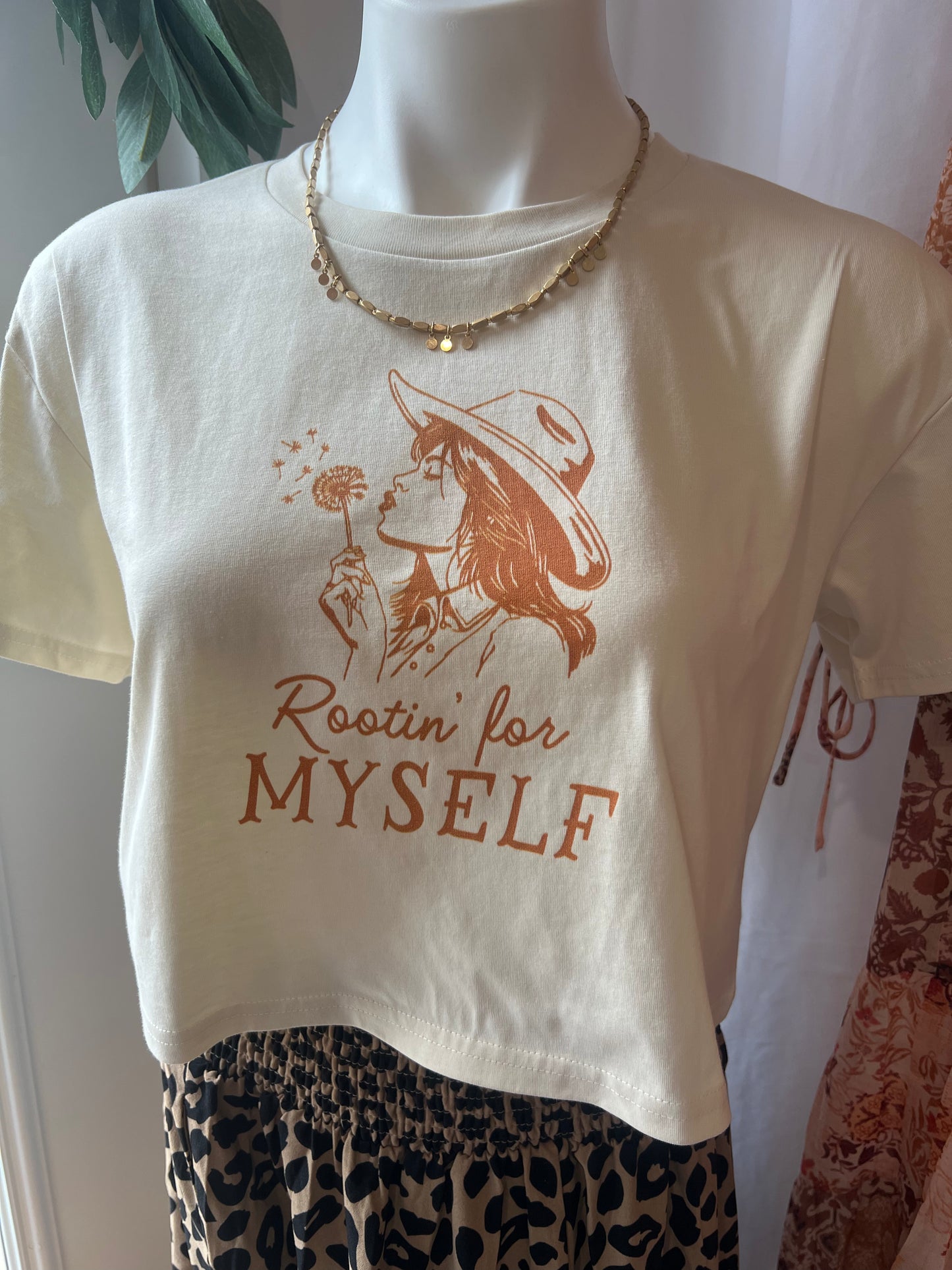 "Rootin' For Myself" Crop Tee