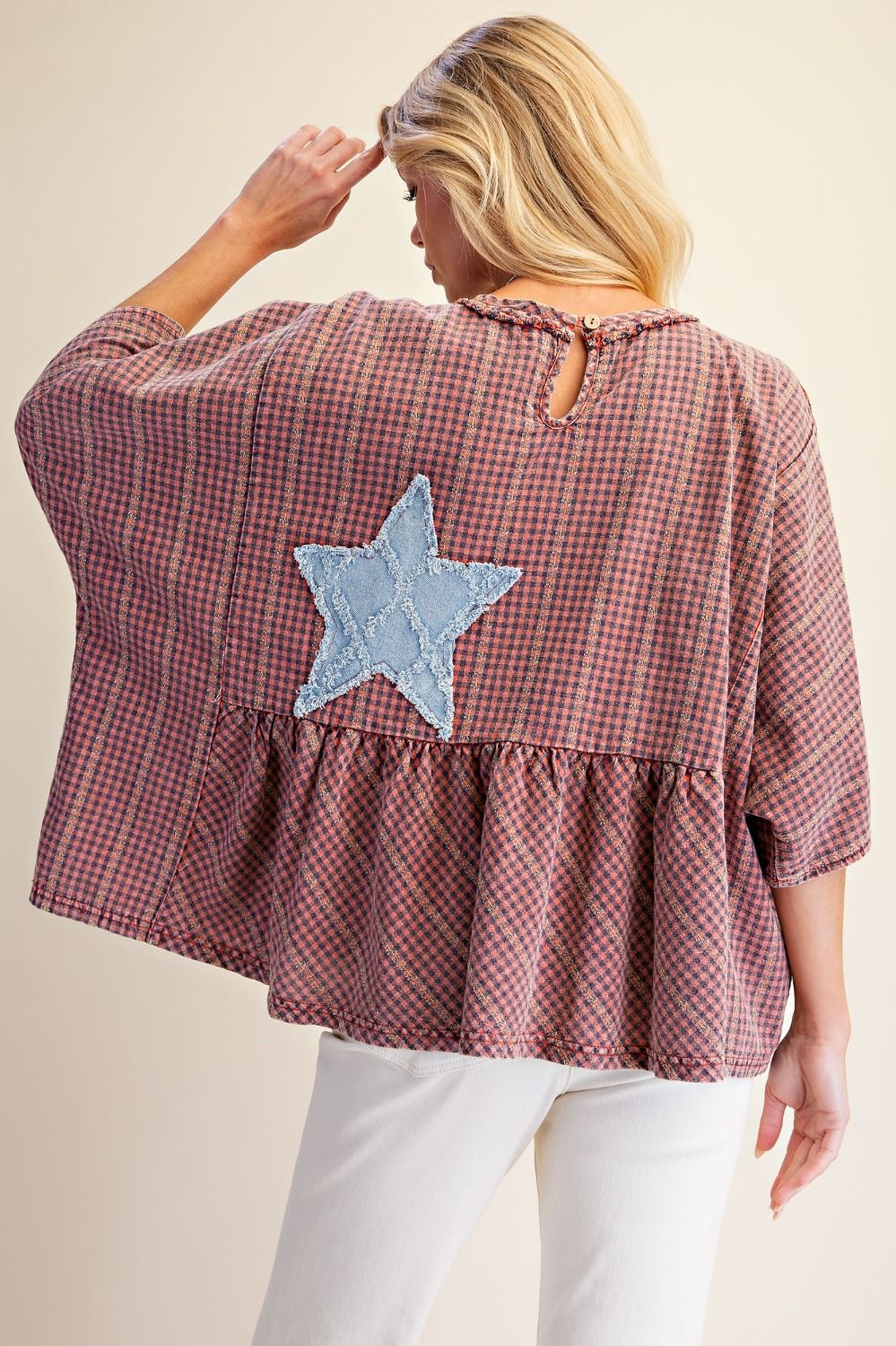 Desert Star Plaid Top