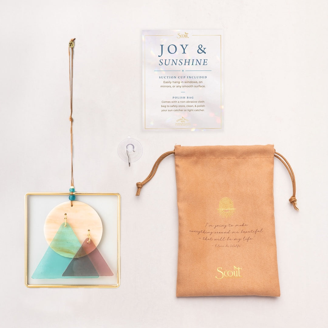 Stained Glass Light Catcher - Sunrise Mountains