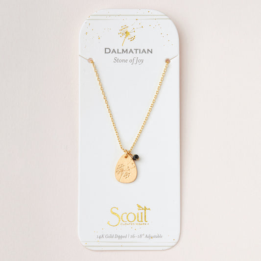 Stone Intention Charm Necklace - Dalmatian/Gold