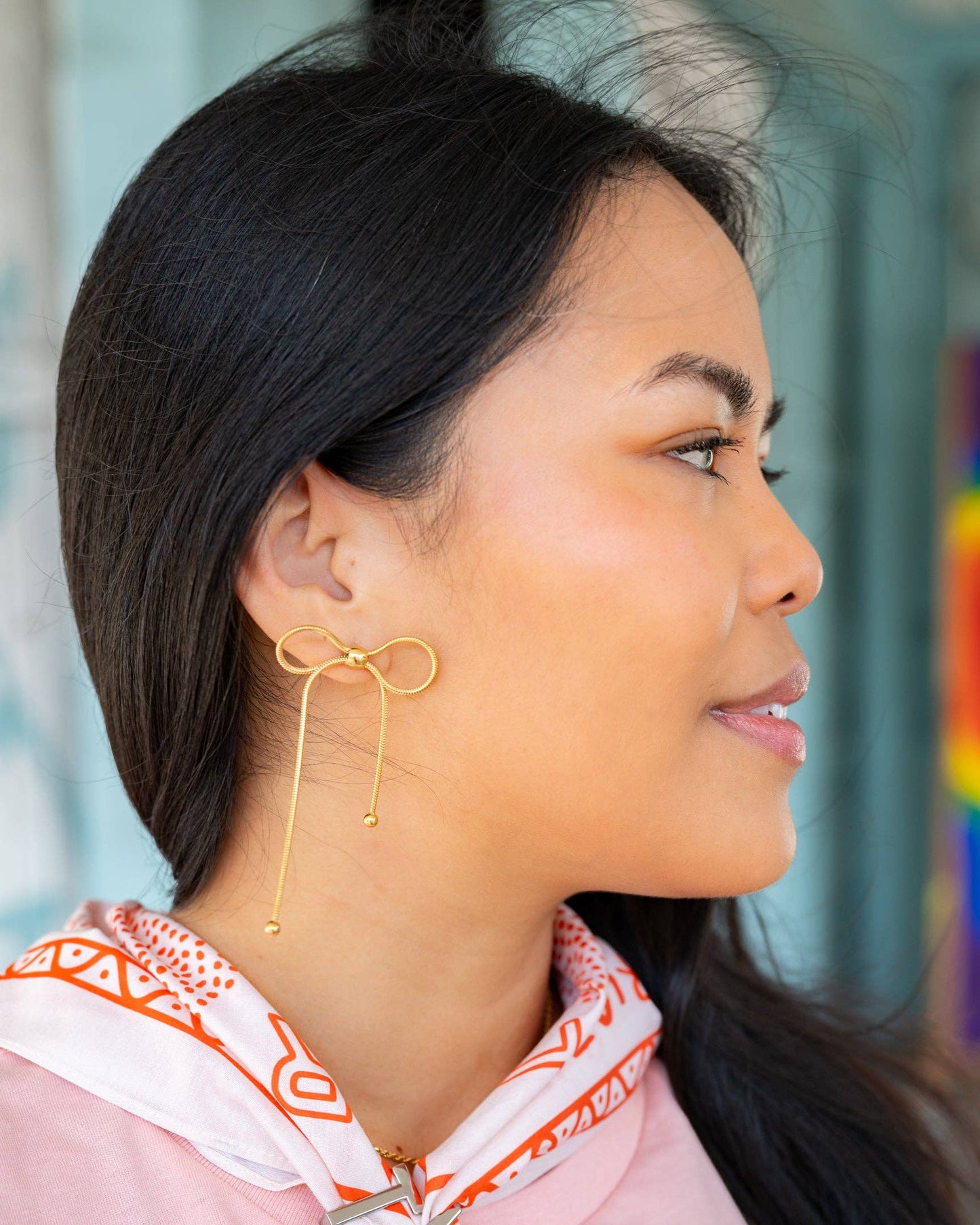 Lasso Bow Dangle Earrings