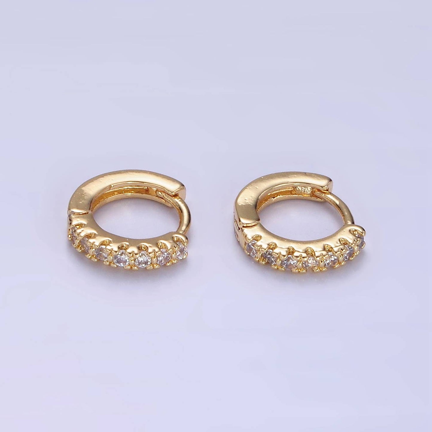 Micro Pave CZ Huggie Earrings 10mm