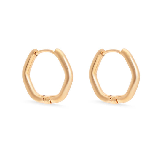 Rounded Geometric Hoop Earrings