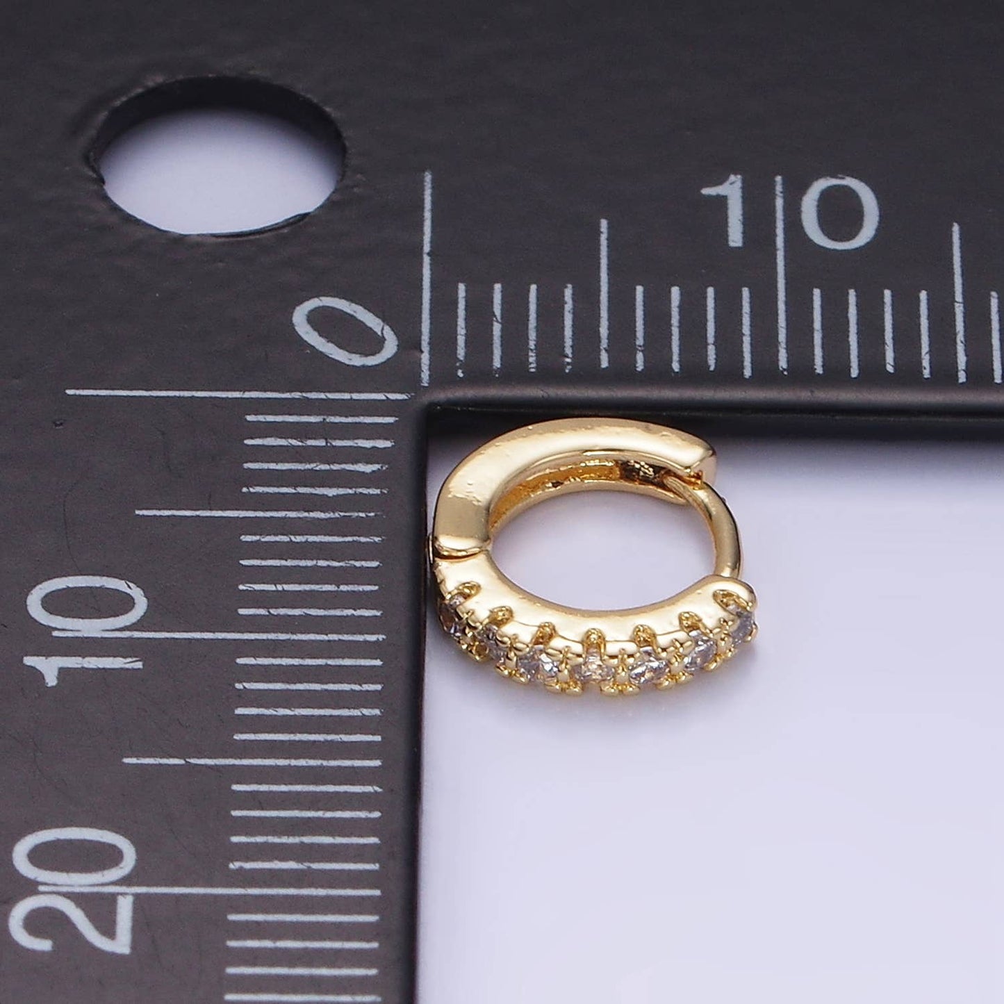Micro Pave CZ Huggie Earrings 10mm