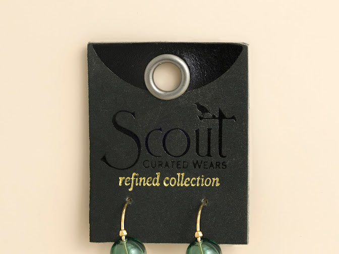 Refined Glass Hoop - Teal/Gold