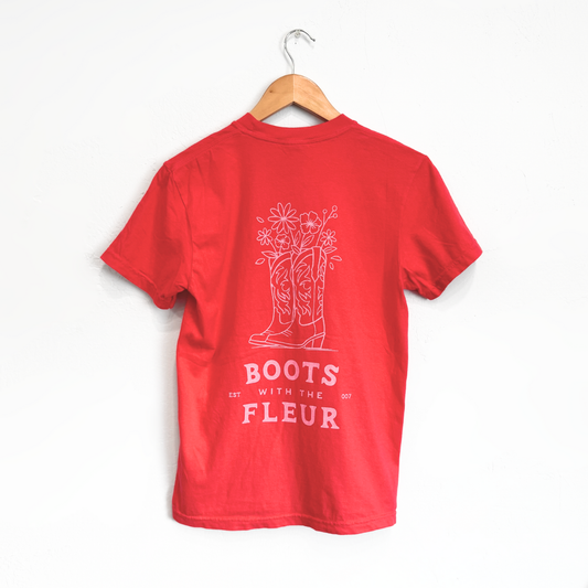 "Boots With The Fleur" Unisex Tee -Paprika