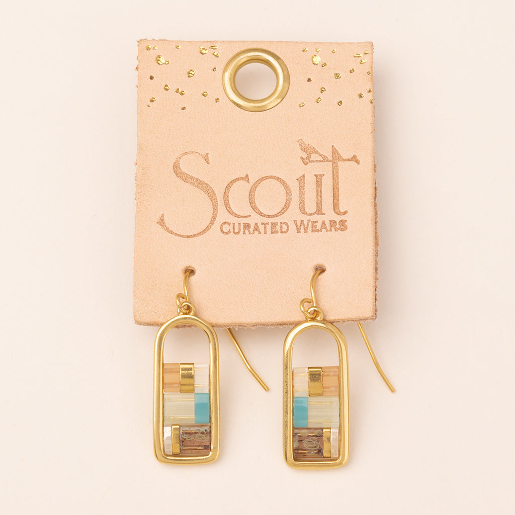 Good Karma Miyuki Earring - Mint/Peach/Gold