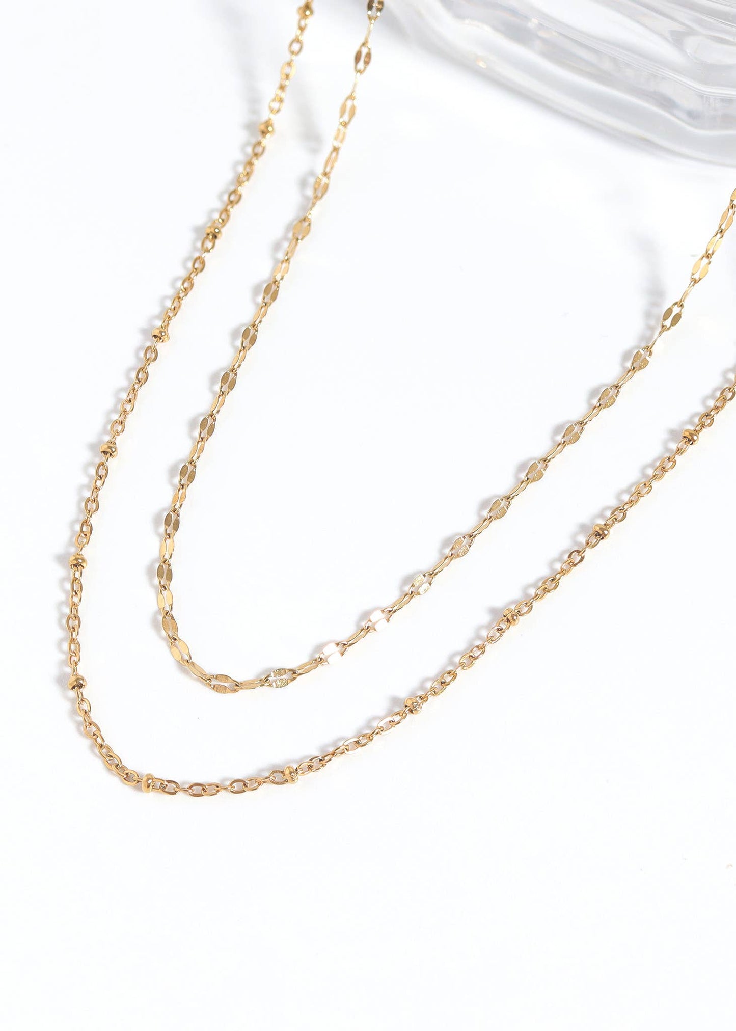 Stainless Steel Satellite Chain Necklace: 18+2"
