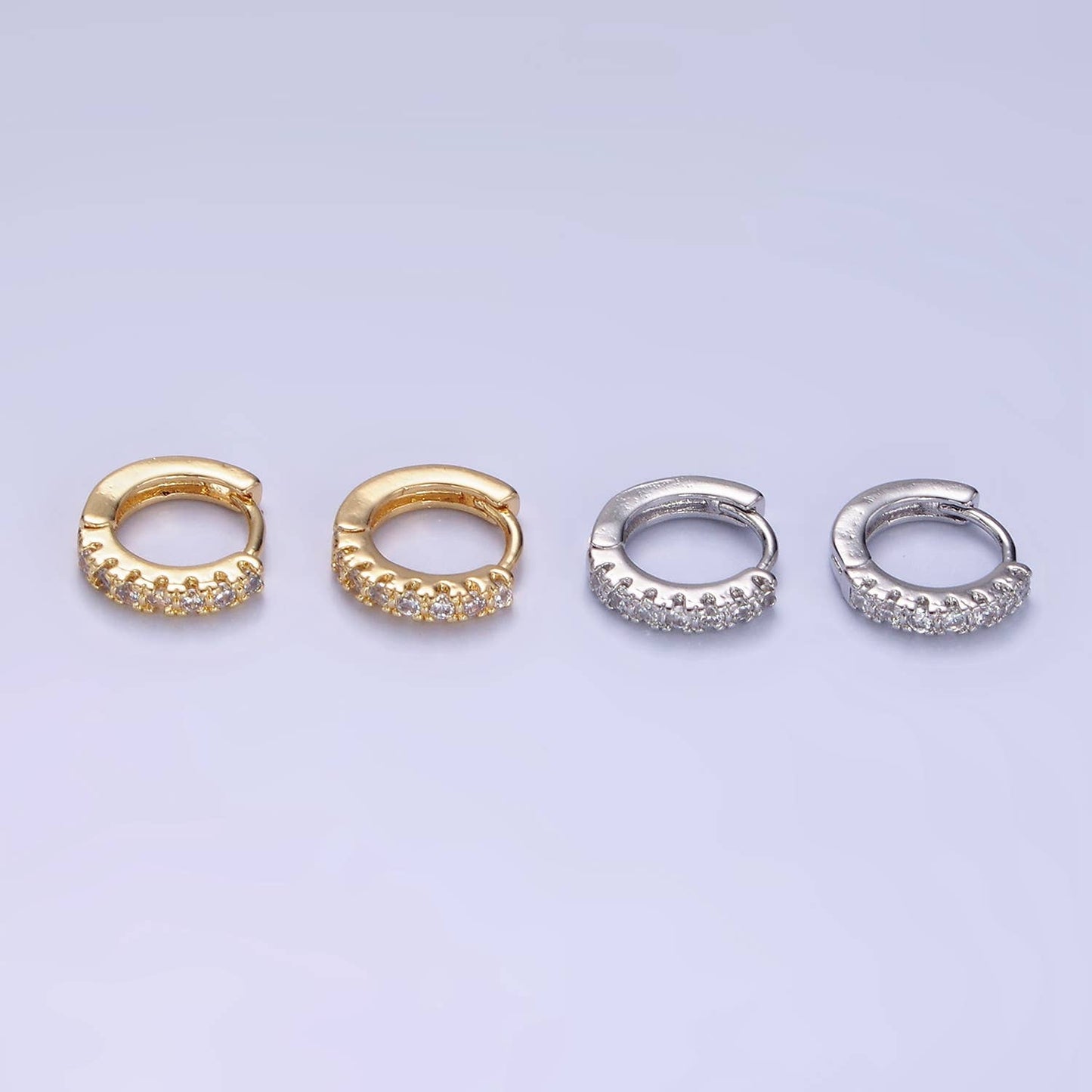 Micro Pave CZ Huggie Earrings 10mm