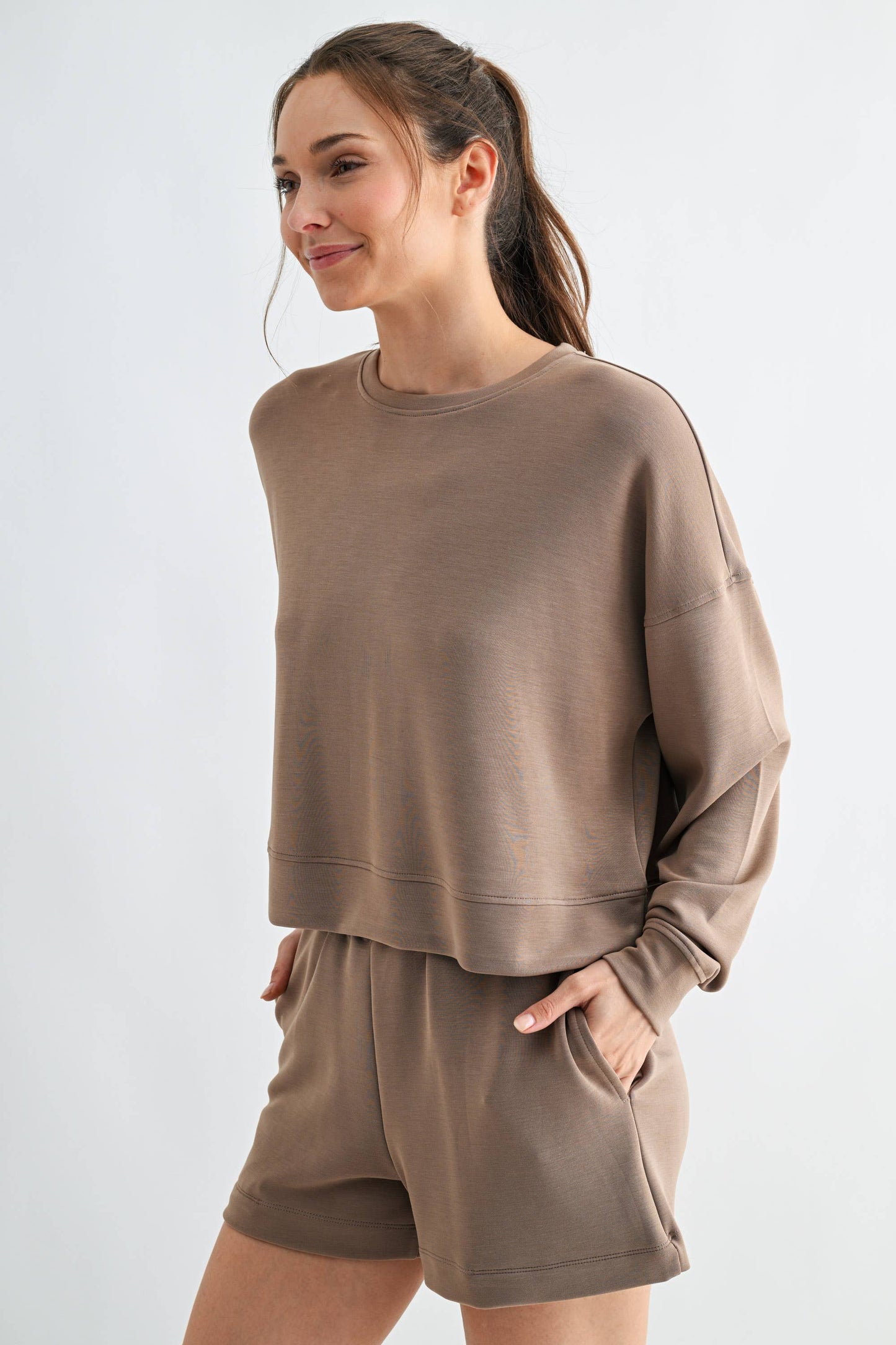 Laguna Dropped Shoulder Sweatshirt: Silken Taupe