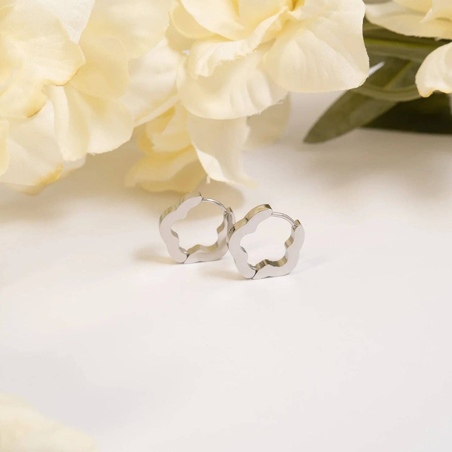 Flower Huggie Earrings
