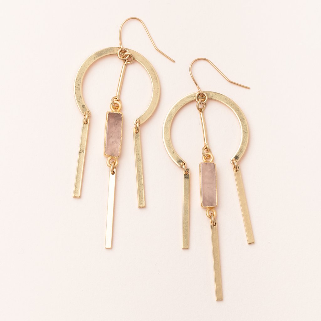Dream Stone Earring - Rose Quartz