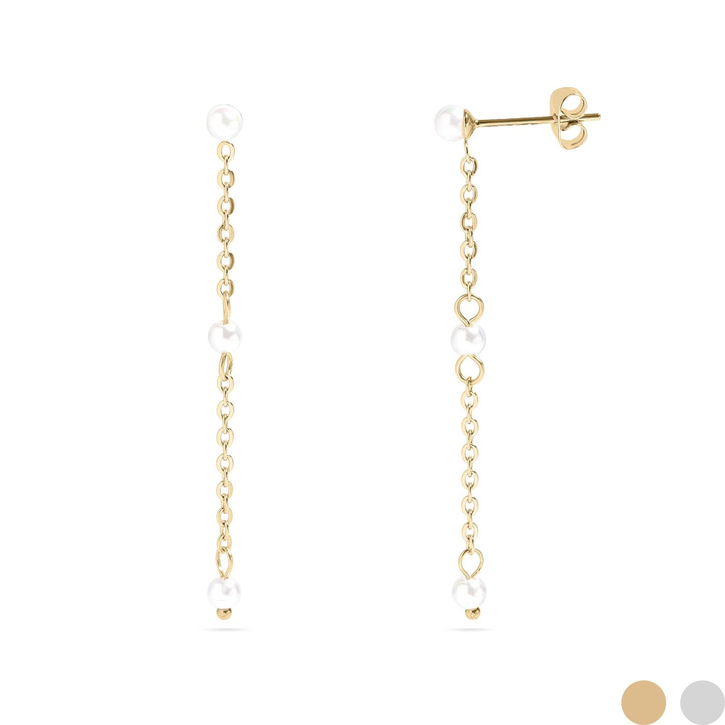 Pearl Chain Dangle Earrings