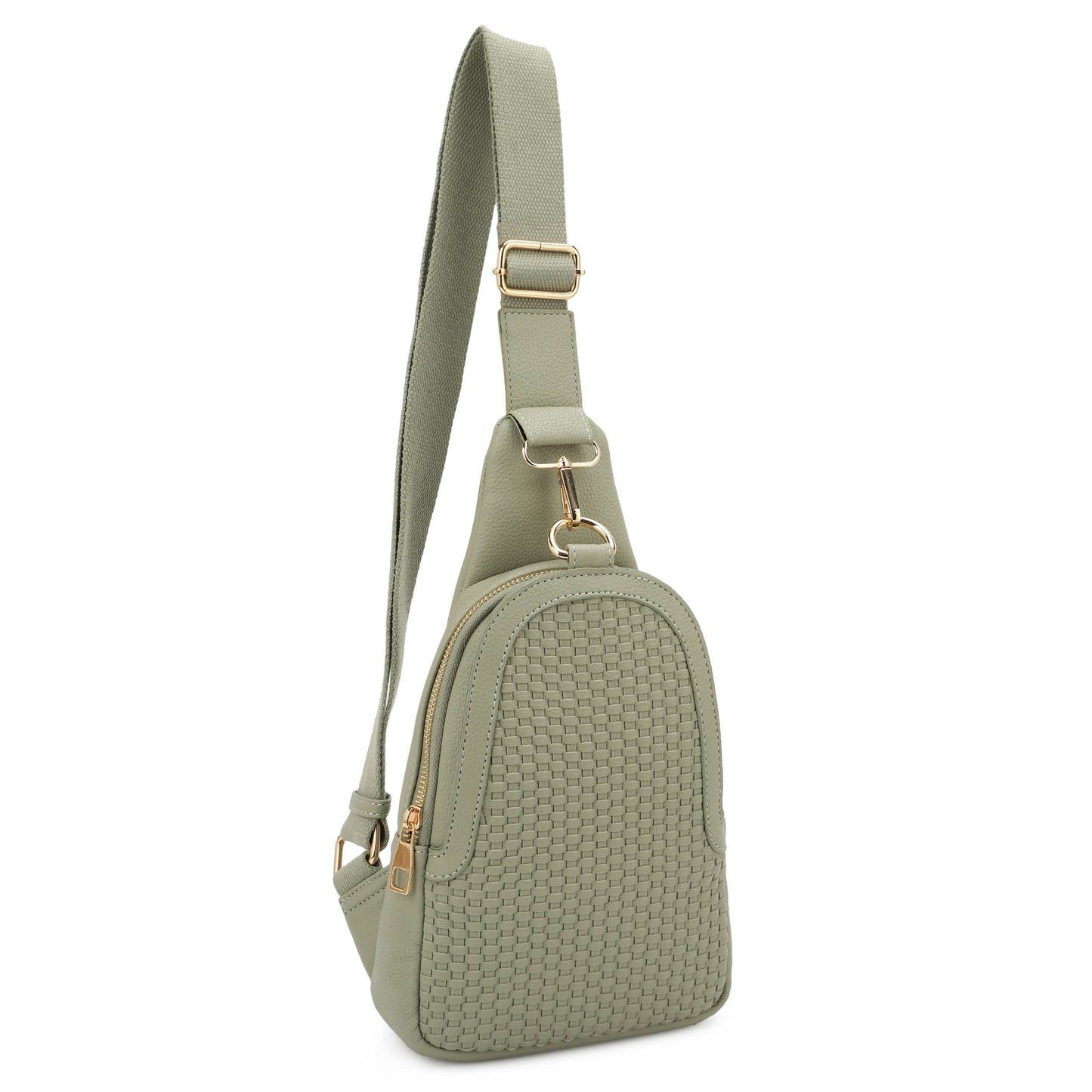 Gemma Woven Sling Bag: Sage