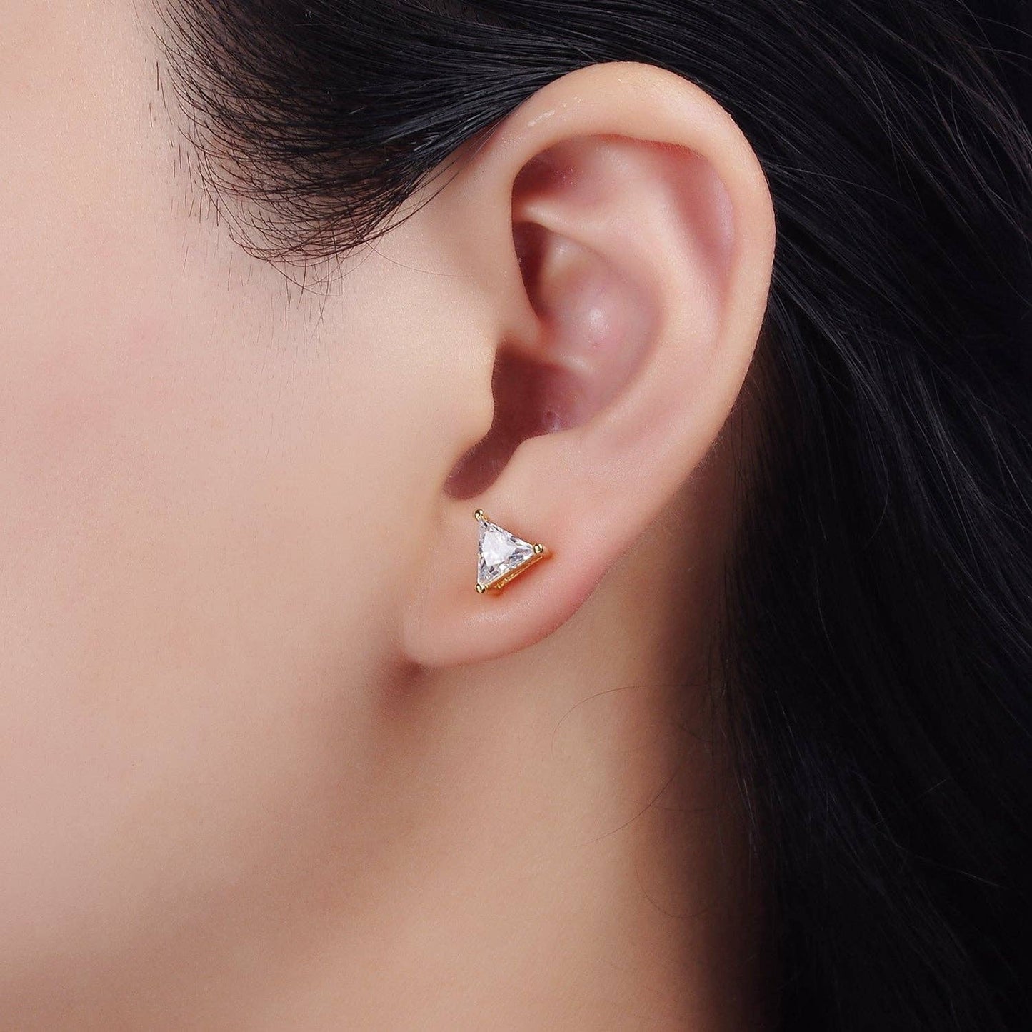 Triangle Bezel Stud-14k Gold Filled