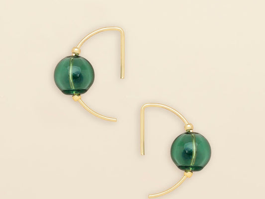 Refined Glass Hoop - Teal/Gold