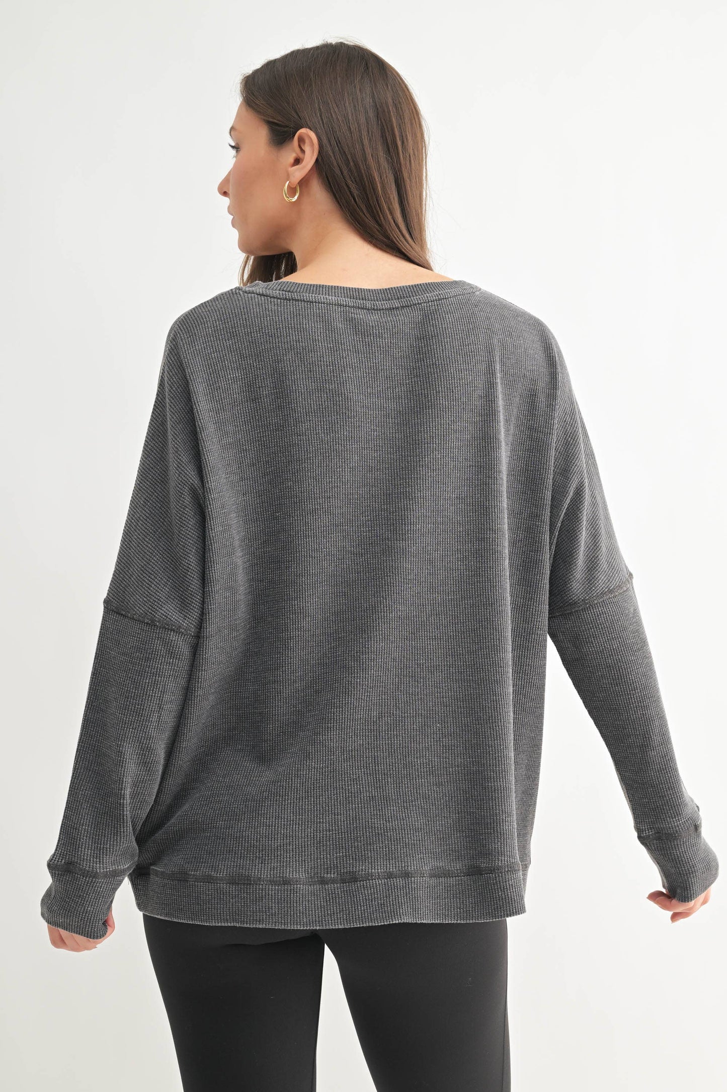 Waffle Ribbed Pullover