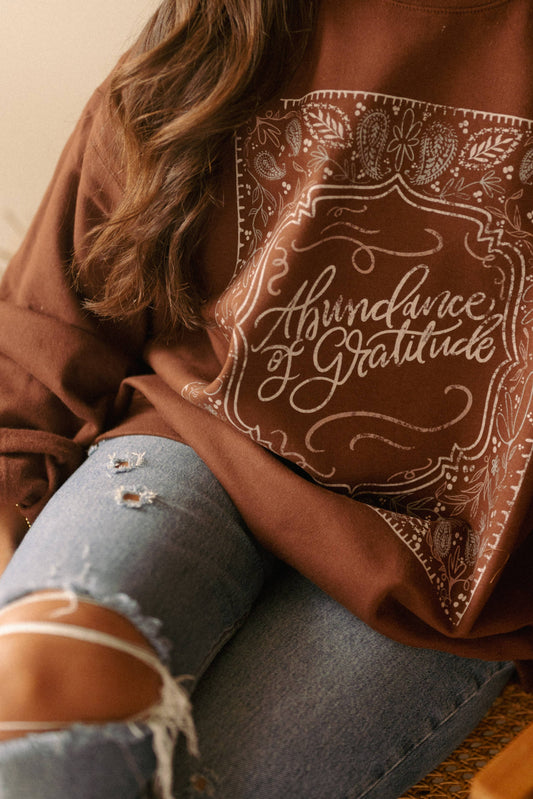 "Abundance Of Gratitude" Graphic Sweatshirt