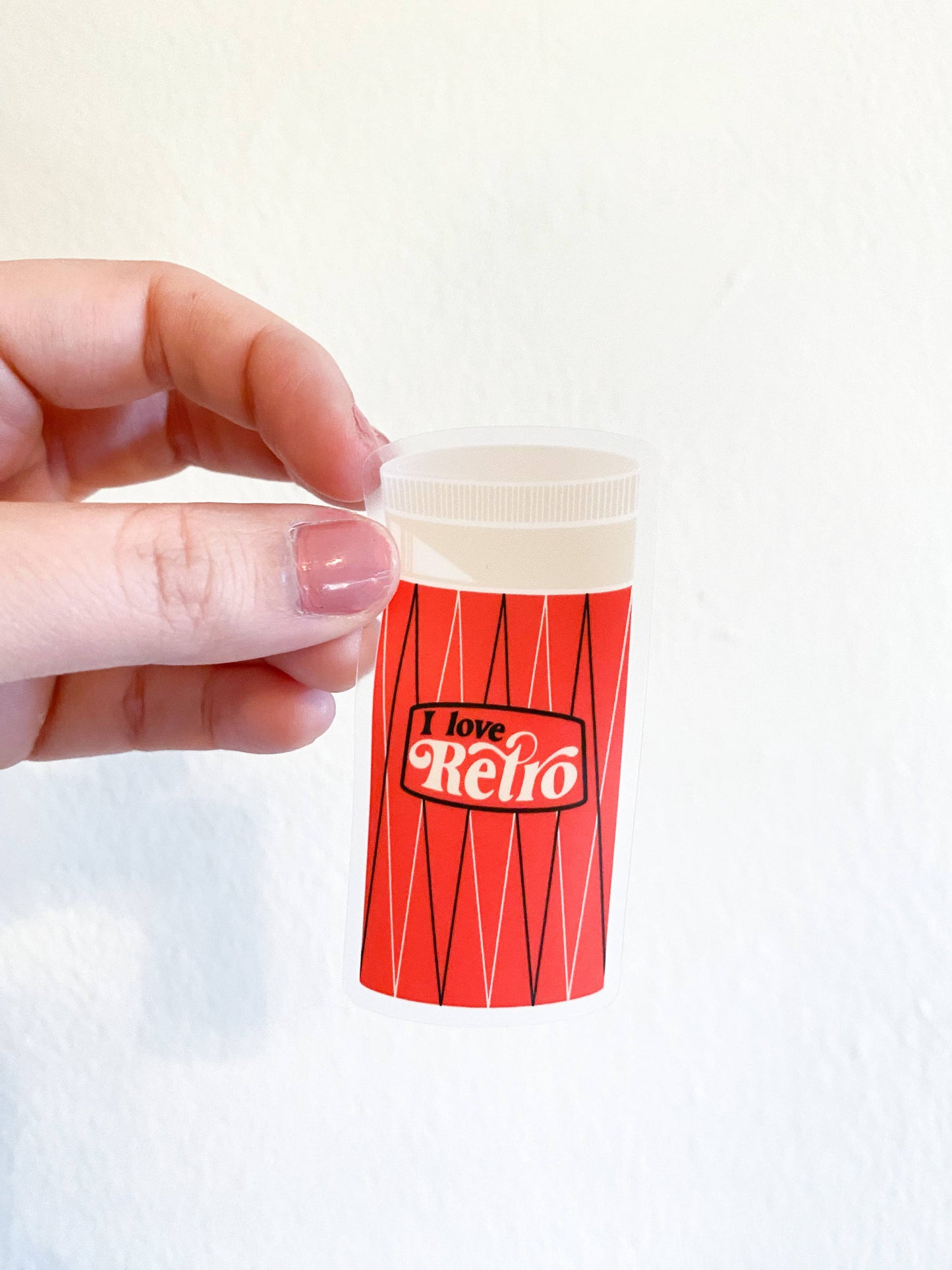 Retro Thermos Clear Vinyl Sticker