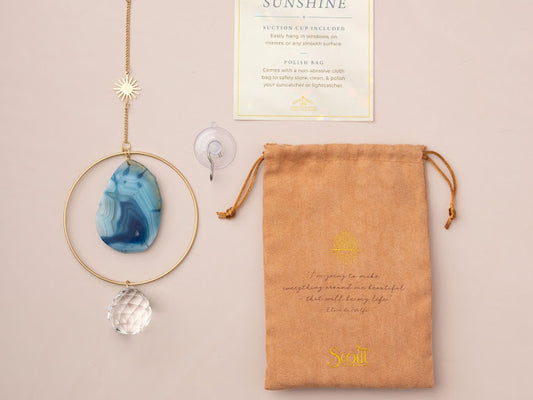 Stone Suncatcher - Sun/Blue Agate