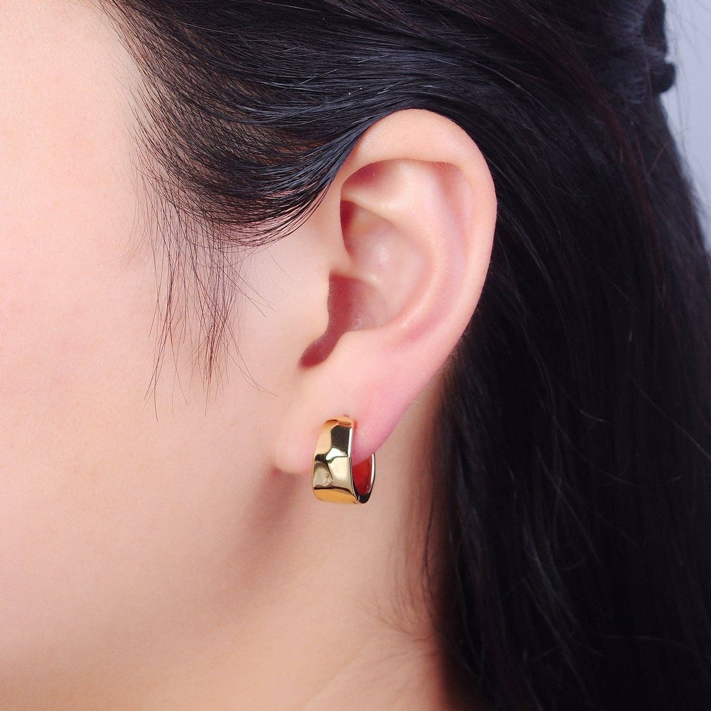 Auric Facet Hoops