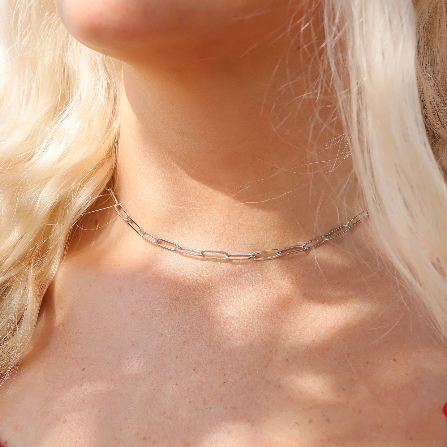 Stainless Steel Paperclip Chain Necklace: 14+02” / 4mm