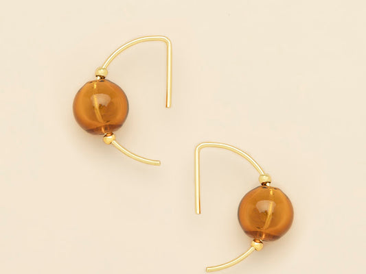 Refined Glass Hoop - Topaz/Gold