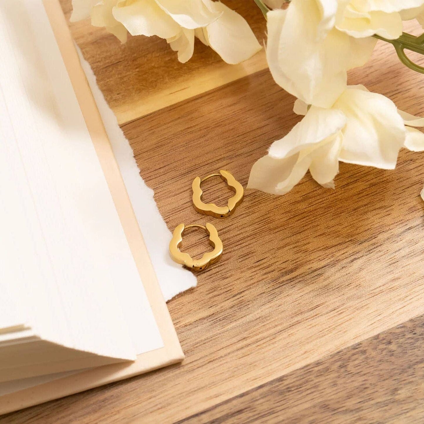 Flower Huggie Earrings
