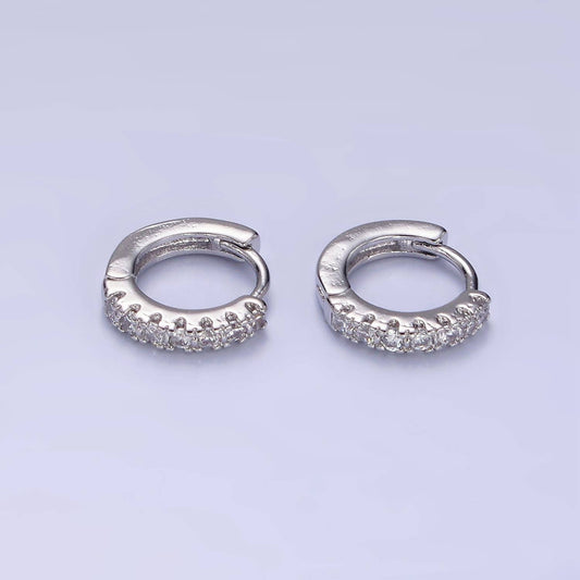 Micro Pave CZ Huggie Earrings 10mm
