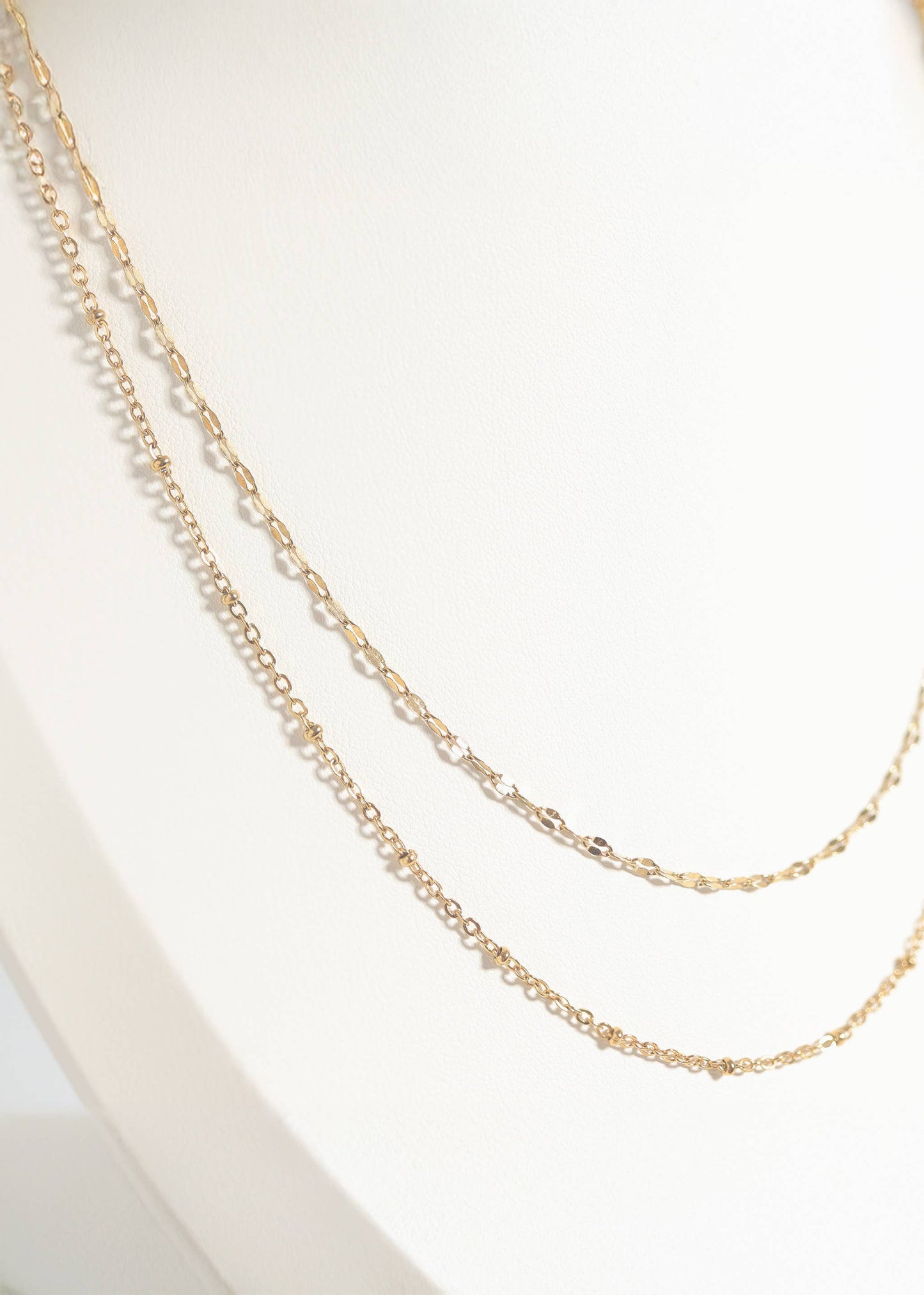 Stainless Steel Satellite Chain Necklace: 18+2"