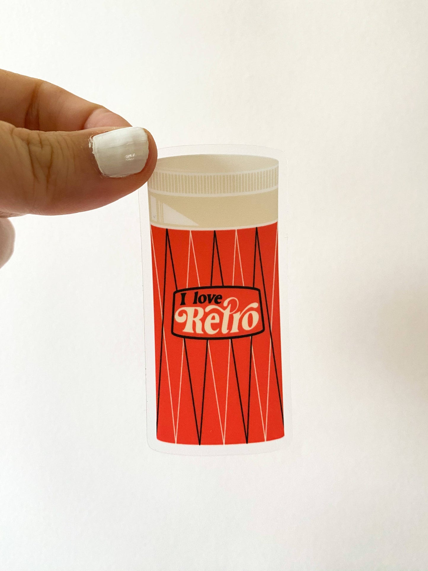 Retro Thermos Clear Vinyl Sticker