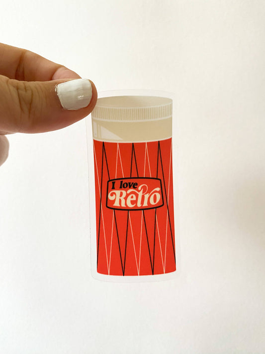 Retro Thermos Clear Vinyl Sticker
