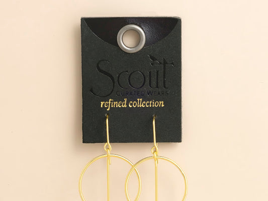 Refined Glass Drop Earrings - Pink/Gold