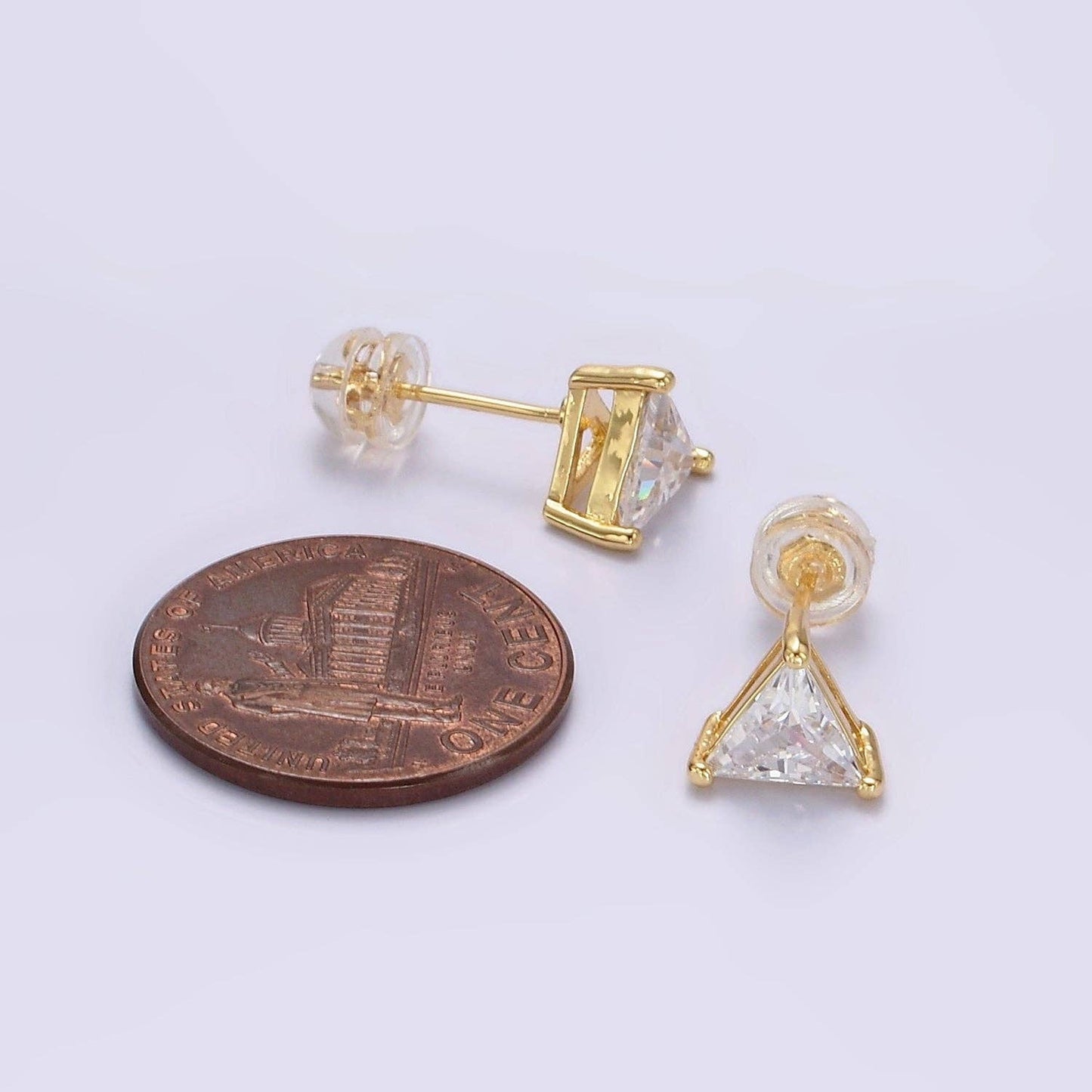 Triangle Bezel Stud-14k Gold Filled