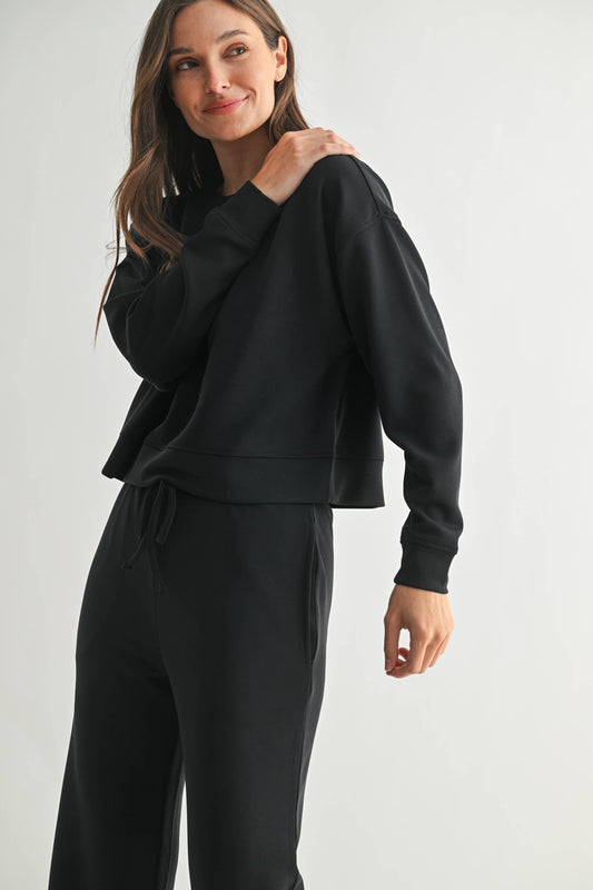 Laguna Dropped Shoulder Sweatshirt: Black