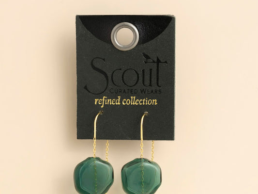 Refined Glass Organic Threader - Teal/Gold