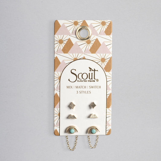 Stud Trio Ear Jacket - Mountain