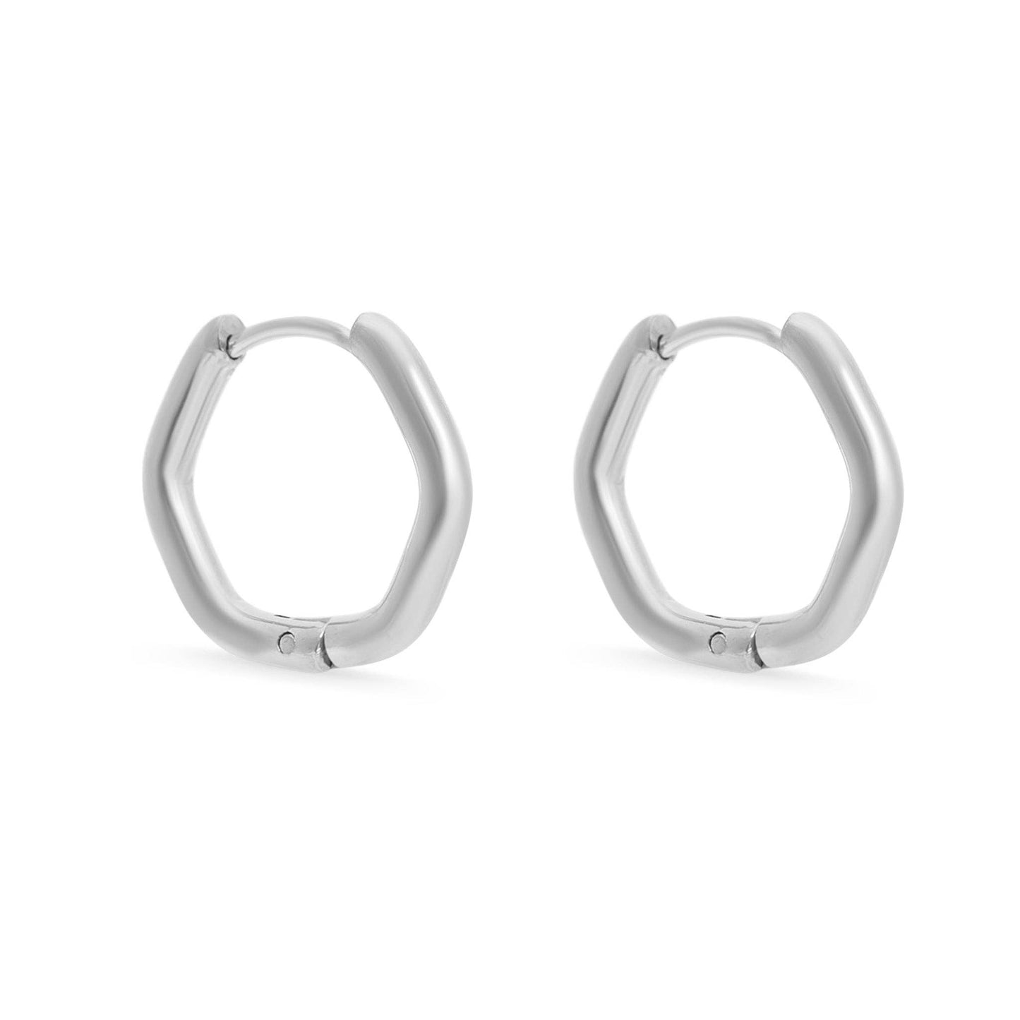 Rounded Geometric Hoop Earrings